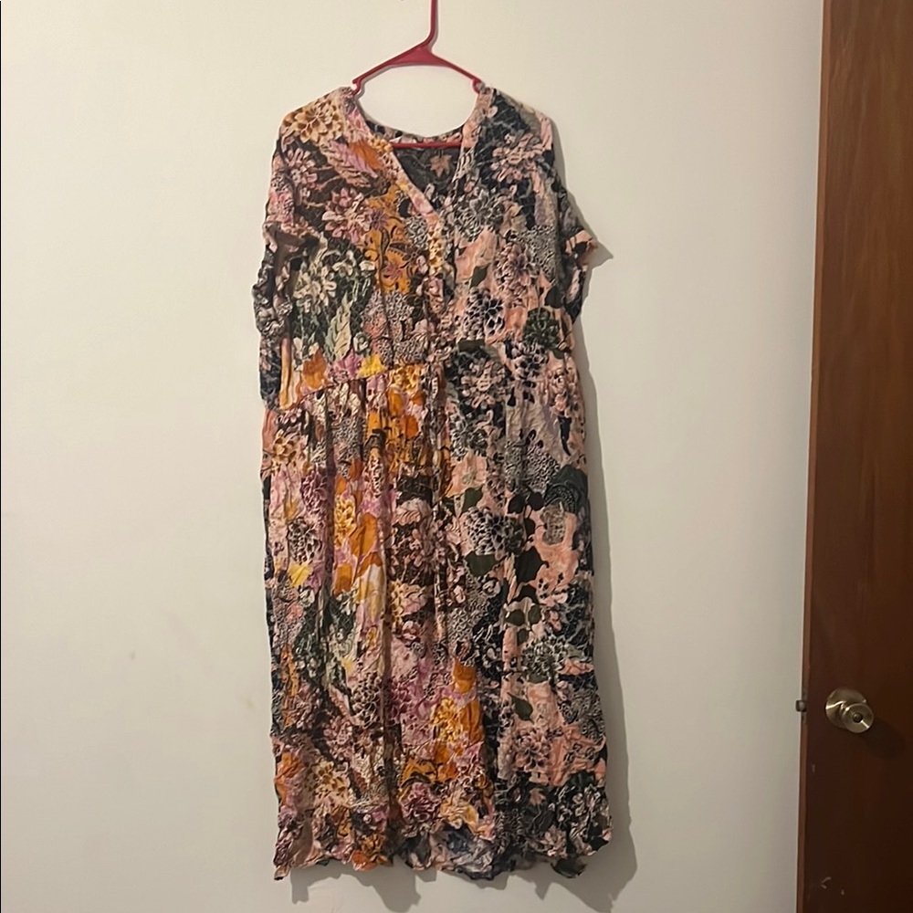 Terra & Sky Orange Brown Sundress Maxi